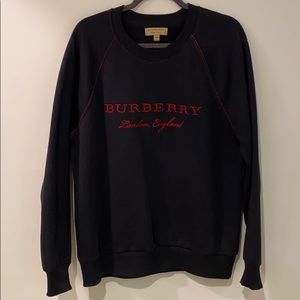 Burberry Navy/Red Crew Sweatshirt - L